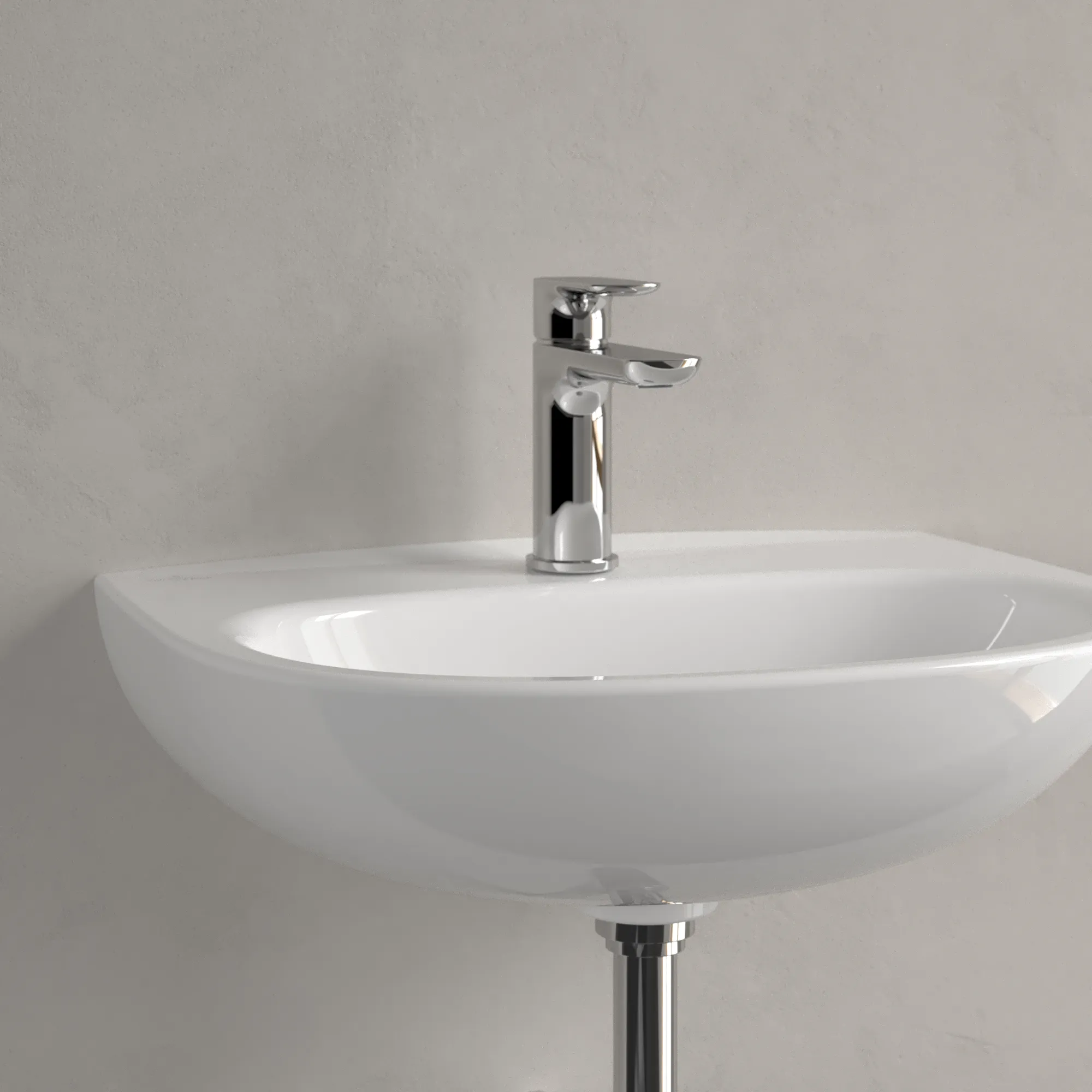 Villeroy & Boch Handwaschbecken „O.novo“ 500 × 380 × 160 mm, für Becken mittig, Hahnlochposition mittig in Weiß Alpin Villeroy & Boch Handwaschbecken „O.novo“ 500 × 380 × 160 mm, für Becken mittig, Hahnlochposition mittig in Weiß Alpin