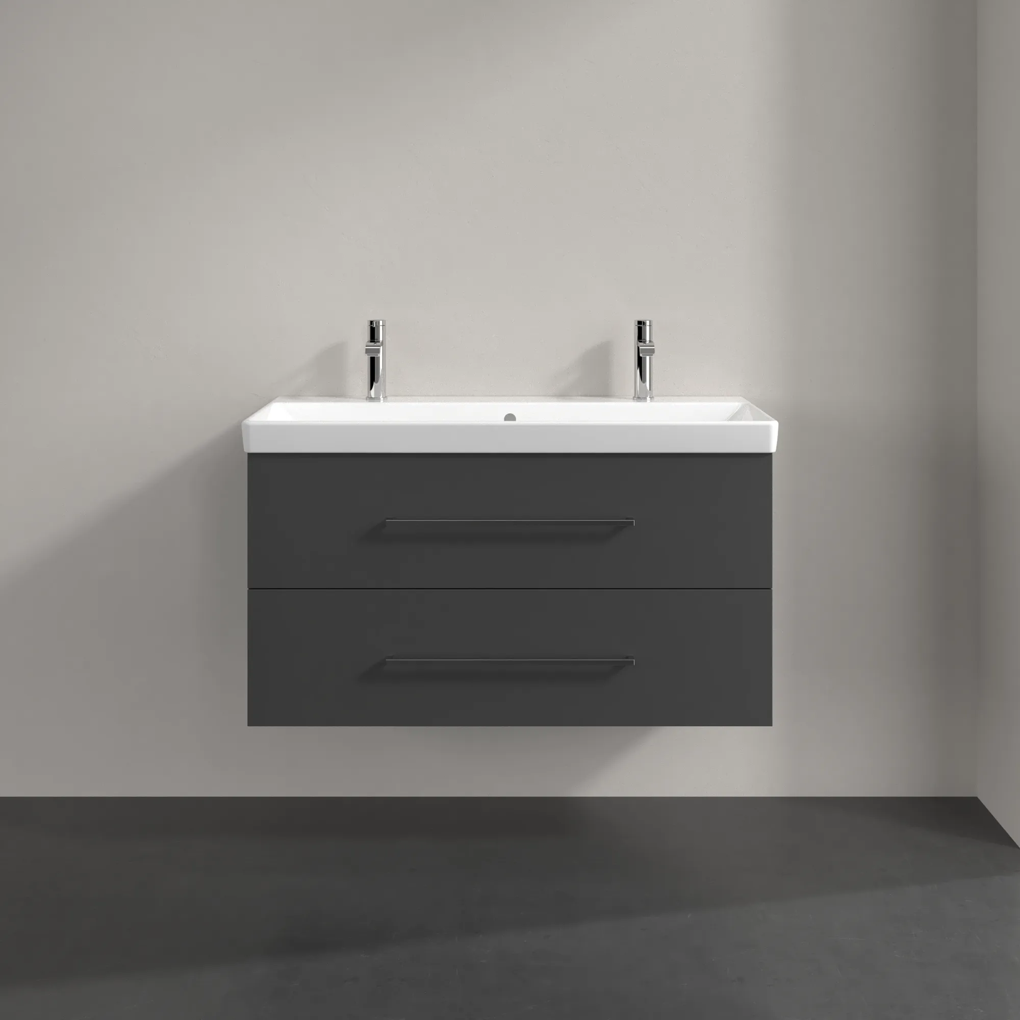 Villeroy & Boch Waschtischunterschrank „Avento“ für Schrankwaschtisch 980 × 514 × 452 mm Graphite, Soft Closing