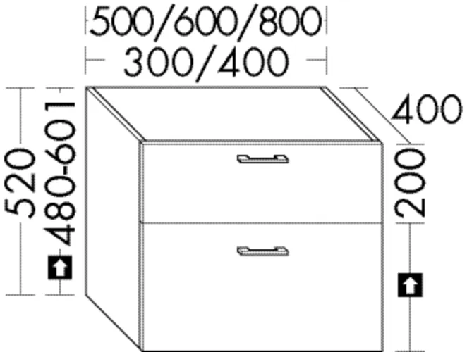 burgbad Waschtischunterschrank „Sys30“ 440 × 560 × 440 mm in Sandstein Solid Matt