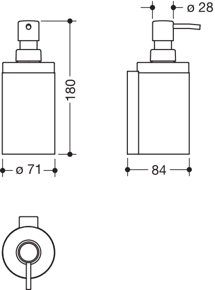 HEWI Seifenspender „System 900“ 9,8 × 18 × ⌀ 7,1 cm