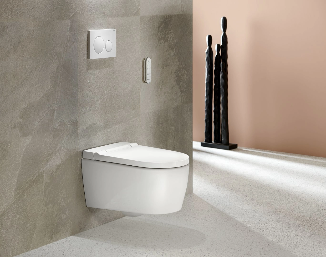 Geberit Wand-Dusch-WC Komplettanlage AquaClean „Sela“ in weiß alpin, Befestigung sichtbar, ohne Spülrand Geberit Wand-Dusch-WC Komplettanlage AquaClean „Sela“ in weiß alpin, Befestigung sichtbar, ohne Spülrand