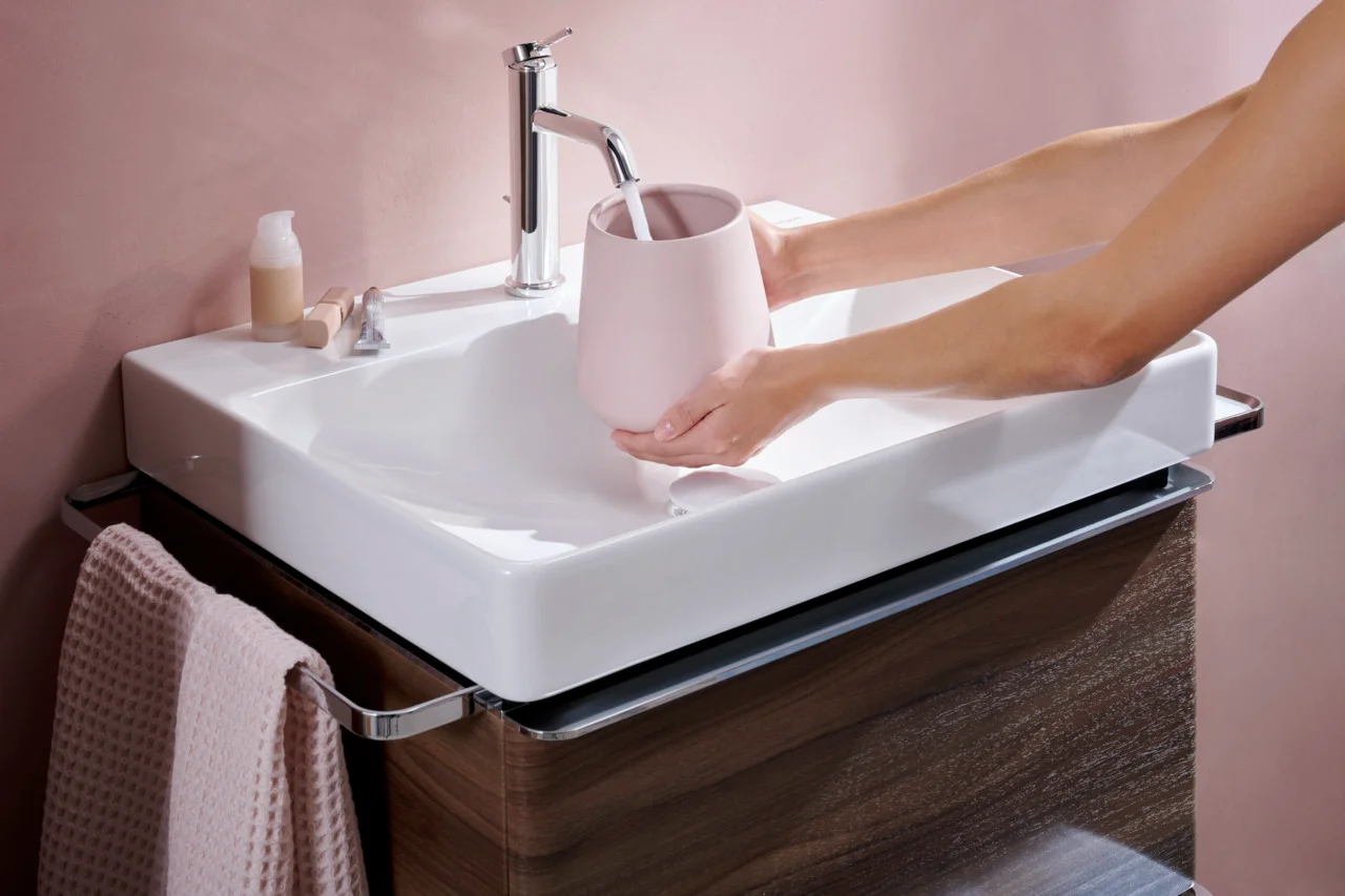 Hansgrohe Tecturis S Einhebel-Waschtischmischer 110 CoolStart EcoSmart+ mit Zugstangen-Ablaufgarnitur Chrom