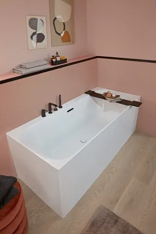 Villeroy & Boch Badewanne mit eckiger Innenform „Loop & Friends“ rechteck 180 × 80 cm, Mittelablauf in Weiß Alpin Villeroy & Boch Badewanne mit eckiger Innenform „Loop & Friends“ rechteck 180 × 80 cm, Mittelablauf in Weiß Alpin