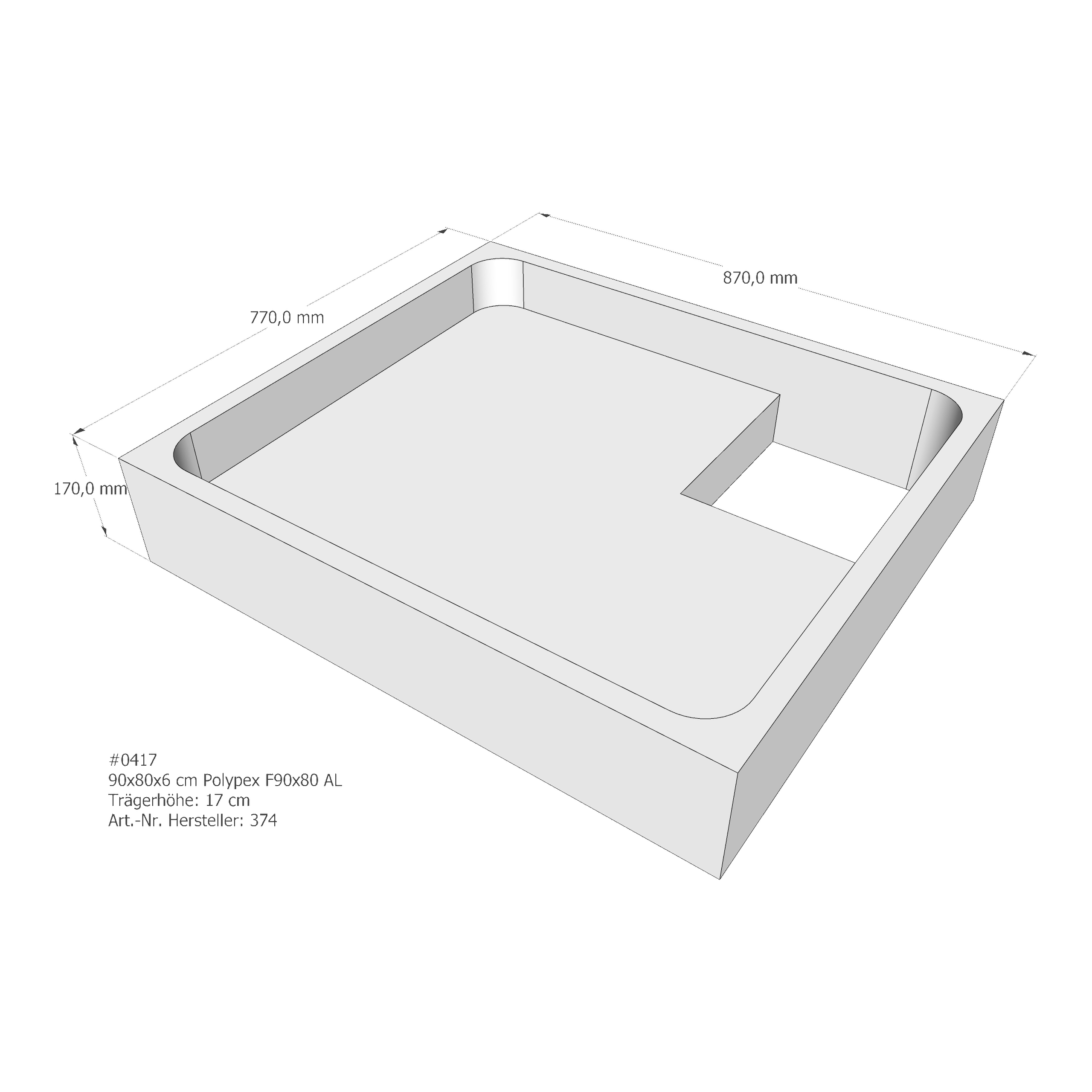 Duschwannenträger für Polypex F90x80 90 × 80 × 6 cm