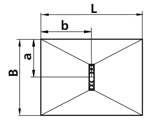 Duschelement Rinne mittig „Line“ 180 × 90 cm