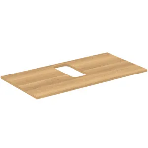 Waschtischplatte i.life B mittiger Ausschnitt für ein Wand-Waschtisch 1002x507x18mm Weiß matt