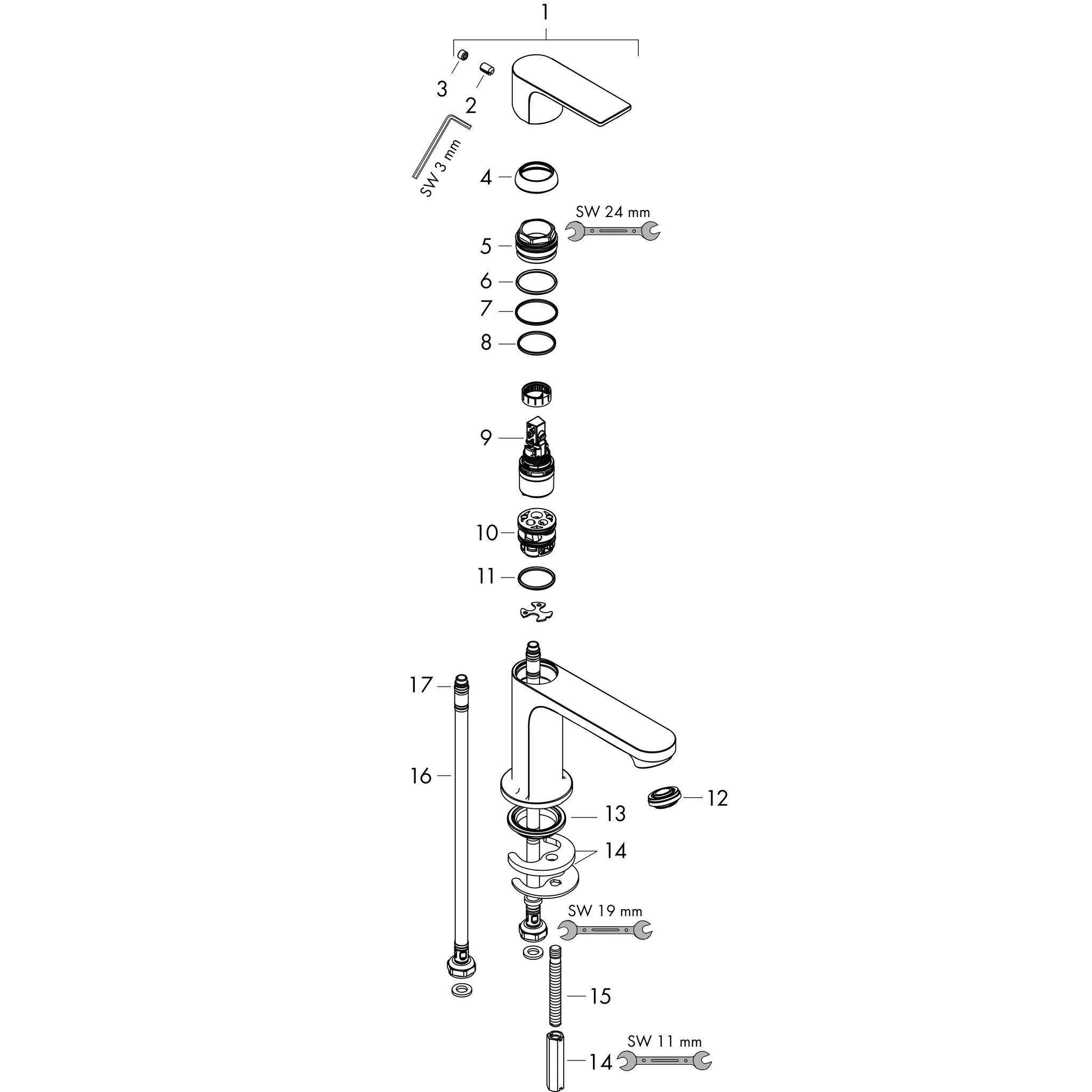 Einhebel-Waschtischmischer Rebris E 80 CoolStart o.Zugstange chrom Einhebel-Waschtischmischer Rebris E 80 CoolStart o.Zugstange chrom