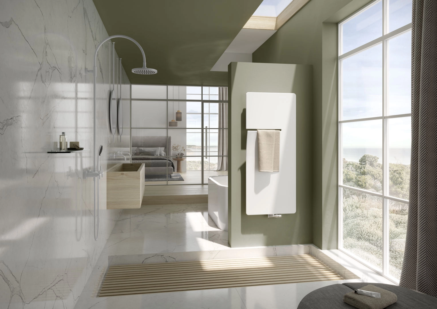 Kermi Design-Heizkörper „Ineo®“ 60 × 180 cm, links in Ivory Kermi Design-Heizkörper „Ineo®“ 60 × 180 cm, links in Ivory