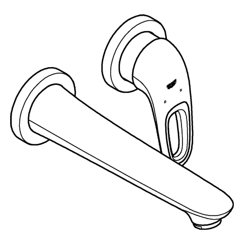 Grohe Eurostyle 2-Loch-Waschtischbatterie Wandmontage, offener Metall-Hebelgriff chrom Grohe Eurostyle 2-Loch-Waschtischbatterie Wandmontage, offener Metall-Hebelgriff chrom
