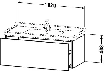 Duravit Waschtischunterschrank wandhängend „L-Cube“ 102 × 40,8 × 46,9 cm