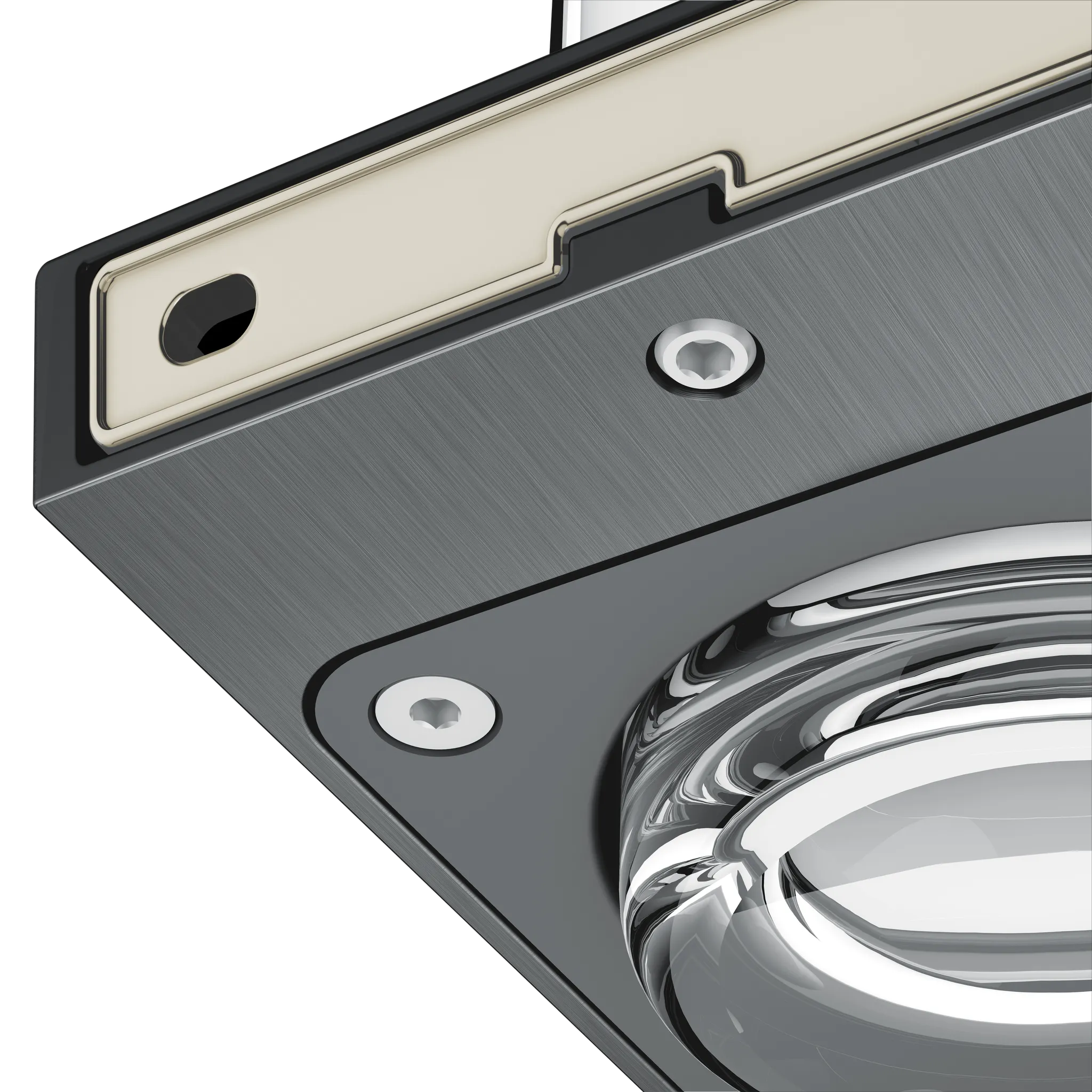 KEUCO EDITION 11 Glashalter mit Echtkristall-Glas Schwarzchrom gebürstet