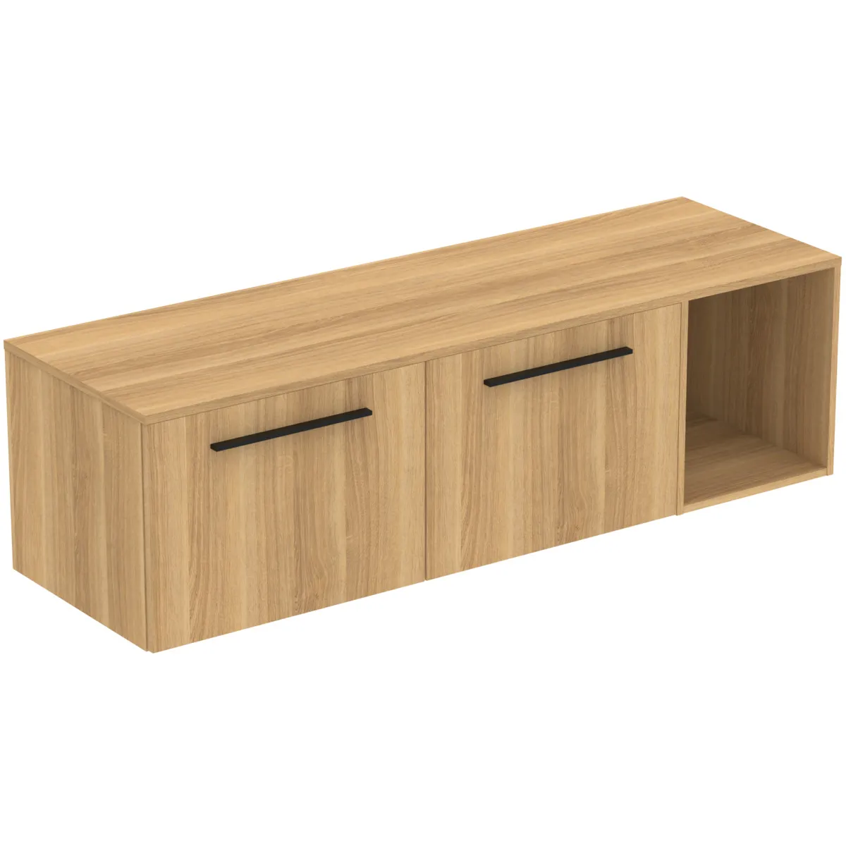 Möbel-Set 160cm i.life B 2 Auszüge 1 offenes Fach Griff Schwarz Weiß matt Möbel-Set 160cm i.life B 2 Auszüge 1 offenes Fach Griff Schwarz Weiß matt