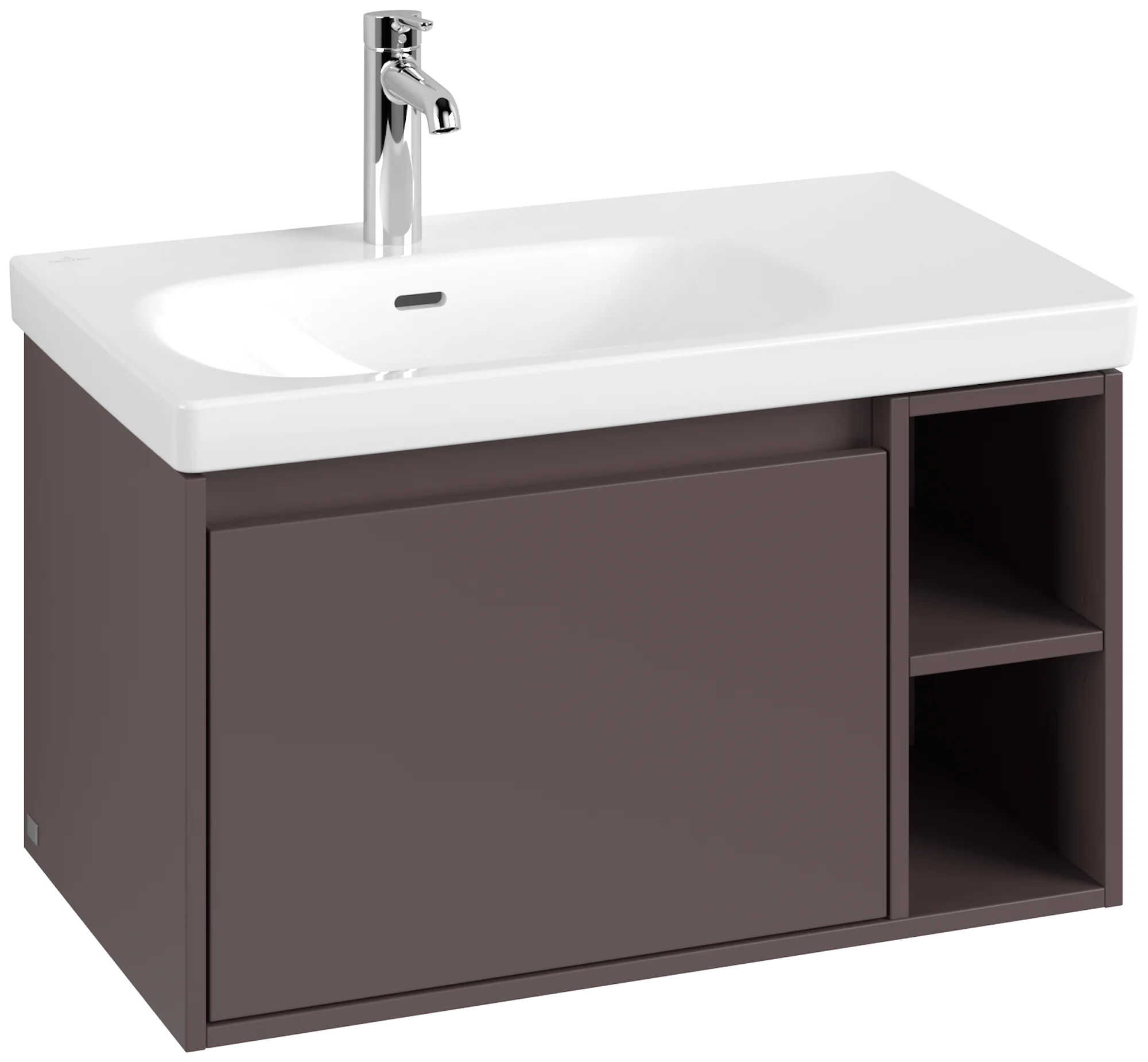 Villeroy & Boch Waschbeckenunterschrank Skyla, eckig, Dark Berry, 772x436x439 mm, Höhe 436 mm, Wanneneinbaumaß 772x439 mm, mit SoftClosing,