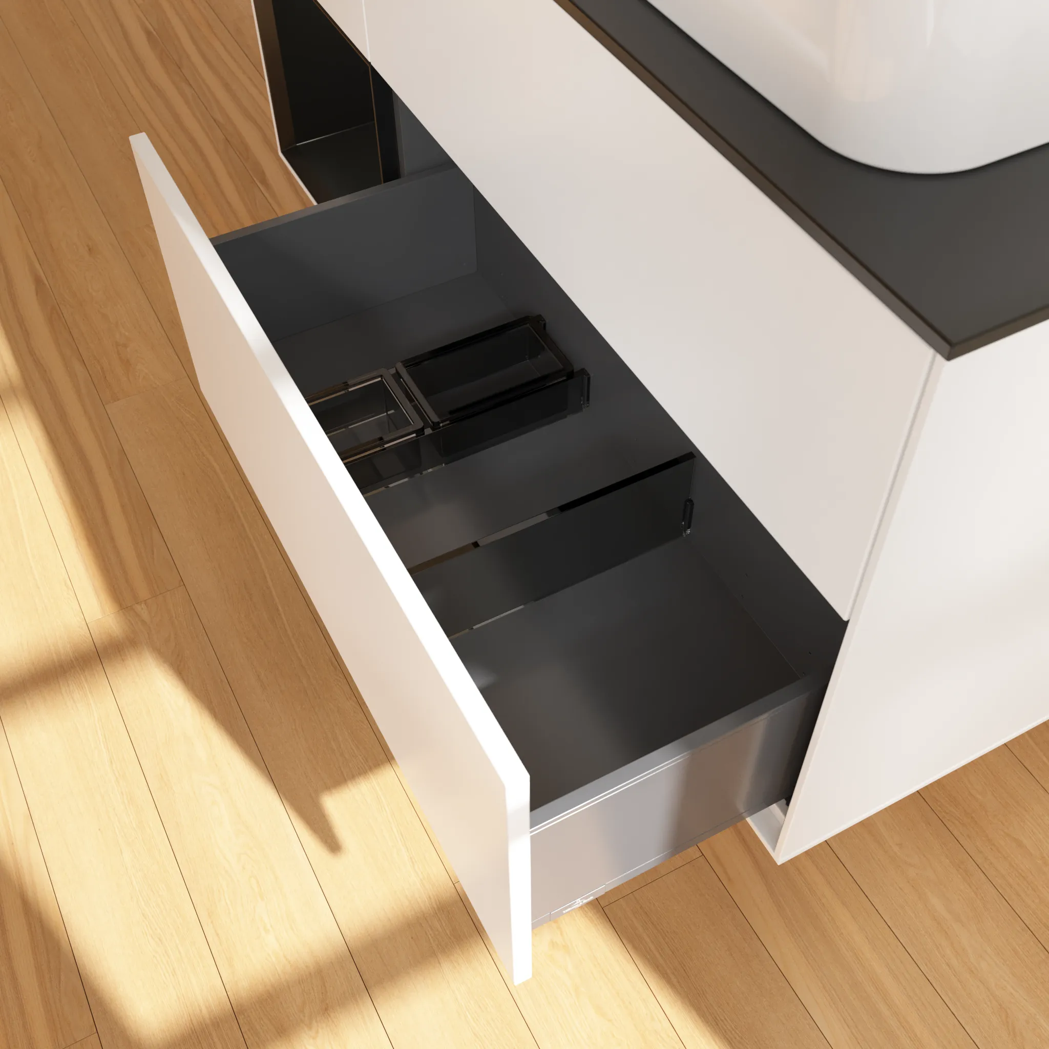 Villeroy & Boch Waschtischunterschrank „Finion“ für Schrankwaschtisch 1200 × 603 × 501 mm White Matt Lacquer, für Becken rechts Villeroy & Boch Waschtischunterschrank „Finion“ für Schrankwaschtisch 1200 × 603 × 501 mm White Matt Lacquer, für Becken rechts