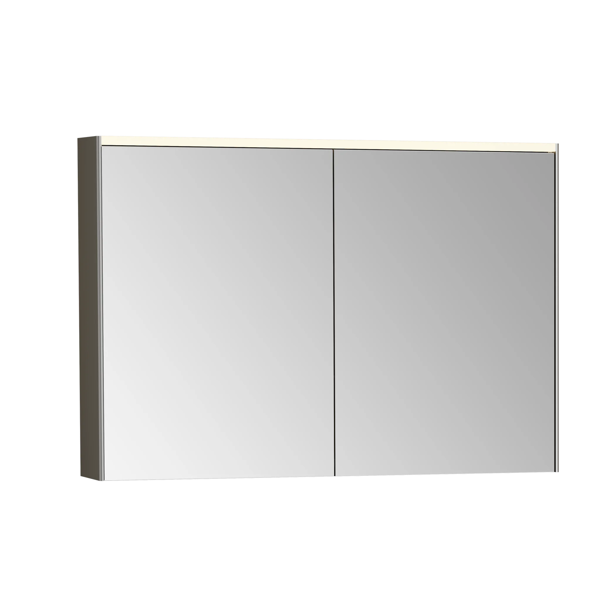 VitrA Prime LED-Spiegelschrank, rechteckig, Chrom gebürstet, 102 x 16 x 70 cm, 2 Türen Softclose, Bewegungssensor, dimmbar, LED-Beleuchtung 4000 K