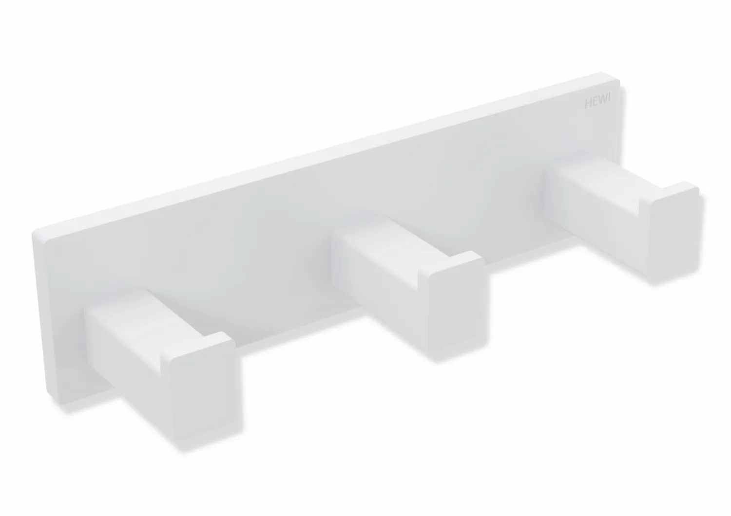 Hakenleiste Sys 900 Q, plvb, 3 Haken weiß tiefmatt Hakenleiste Sys 900 Q, plvb, 3 Haken weiß tiefmatt