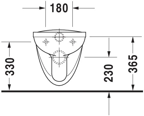 Wand-Tiefspül-WC „D-Code“ 35,5 × 38,5 × 56 cm, mit Spülrand