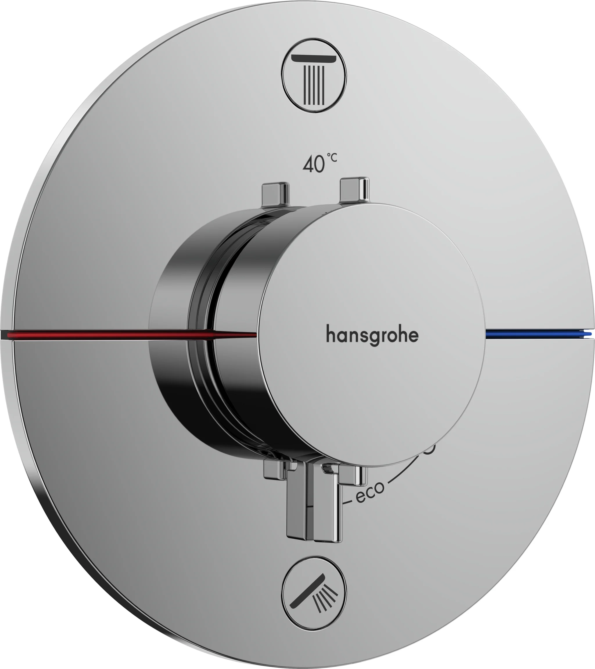 Hansgrohe ShowerSelect Comfort S Thermostat Unterputz, Chrom, 2 Verbraucher, einfache Installation, Sicherheitssperre bei 40°C