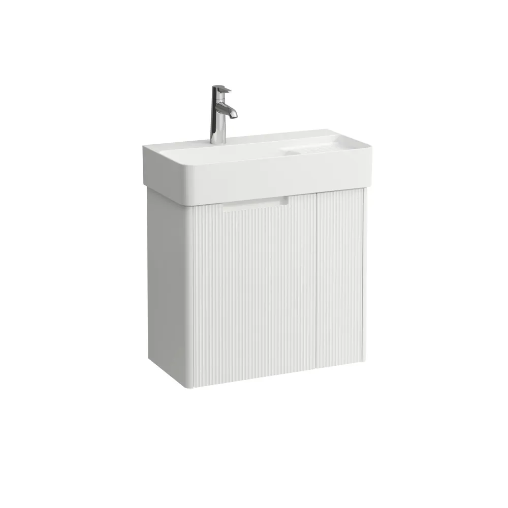 Waschtischunterbau JUNA für VAL 294x572x515 2 Türen mit Griffmulde links für Waschtisch H815285 weiß matt Waschtischunterbau JUNA für VAL 294x572x515 2 Türen mit Griffmulde links für Waschtisch H815285 weiß matt