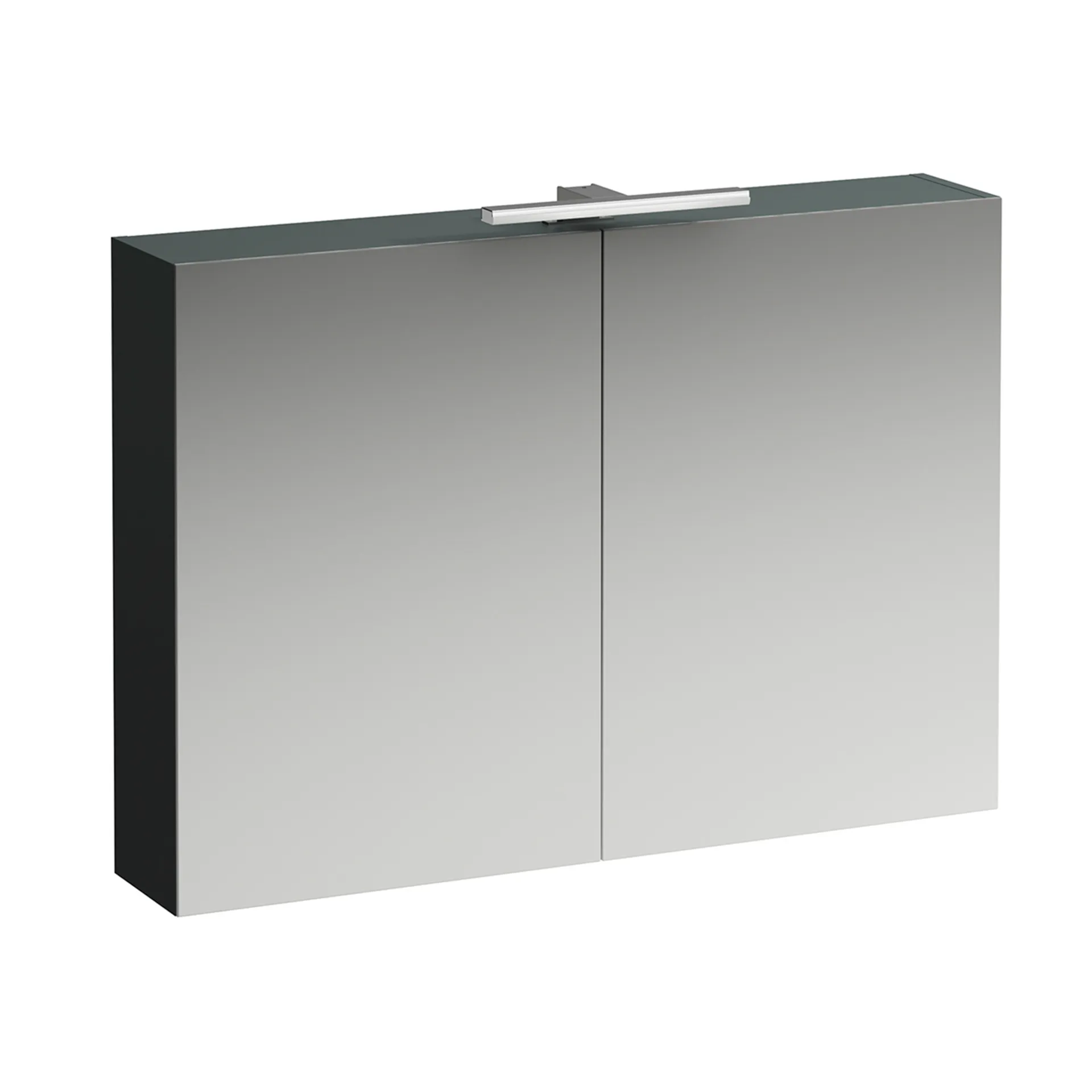 Spiegelschrank BASE LED-Beleuchtung horizontal mit Schalter mit Steckdose 185x1000x700 2 Türen weiß matt Spiegelschrank BASE LED-Beleuchtung horizontal mit Schalter mit Steckdose 185x1000x700 2 Türen weiß matt