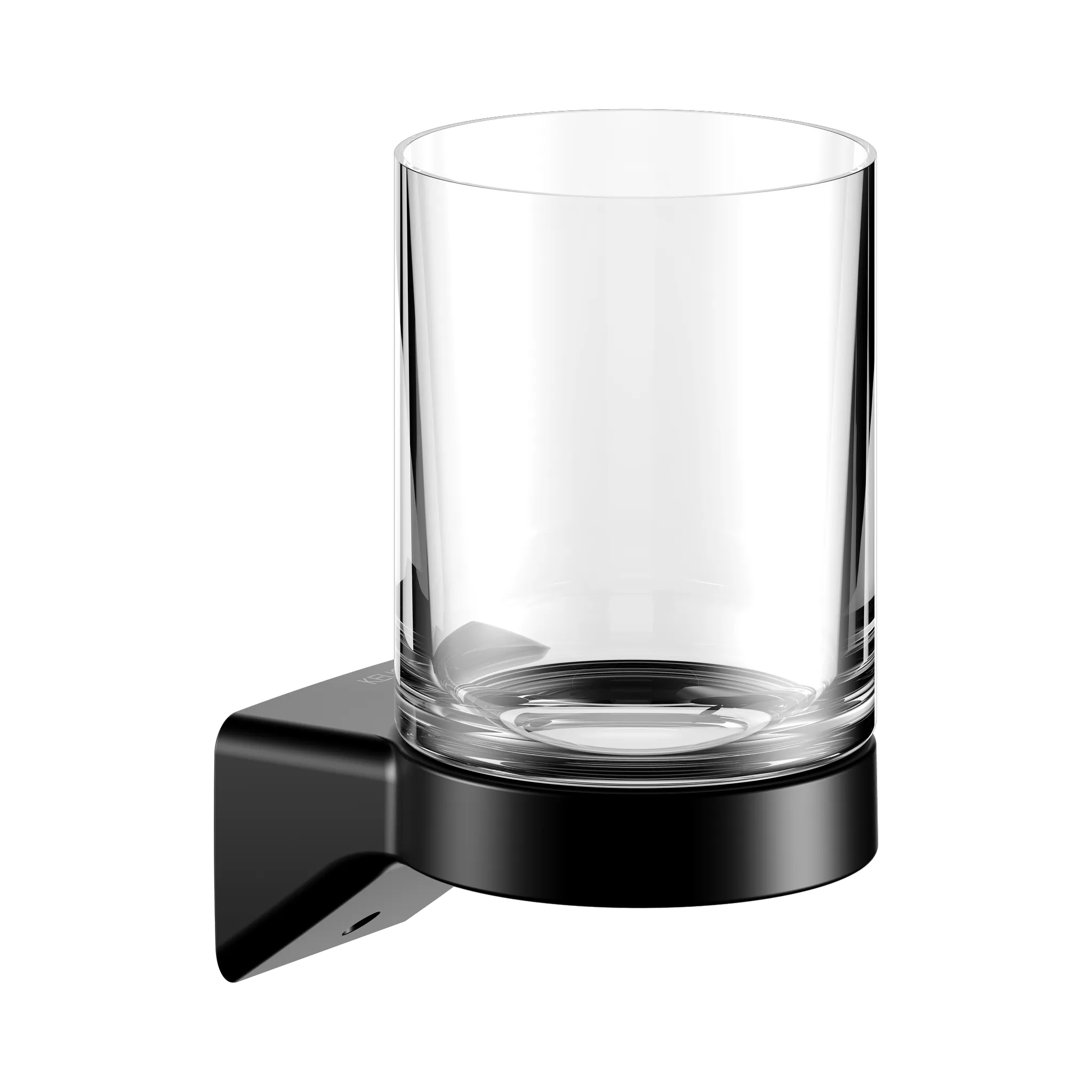 KEUCO AVENO Glashalter mit Echtkristall-Glas schwarz matt KEUCO AVENO Glashalter mit Echtkristall-Glas schwarz matt