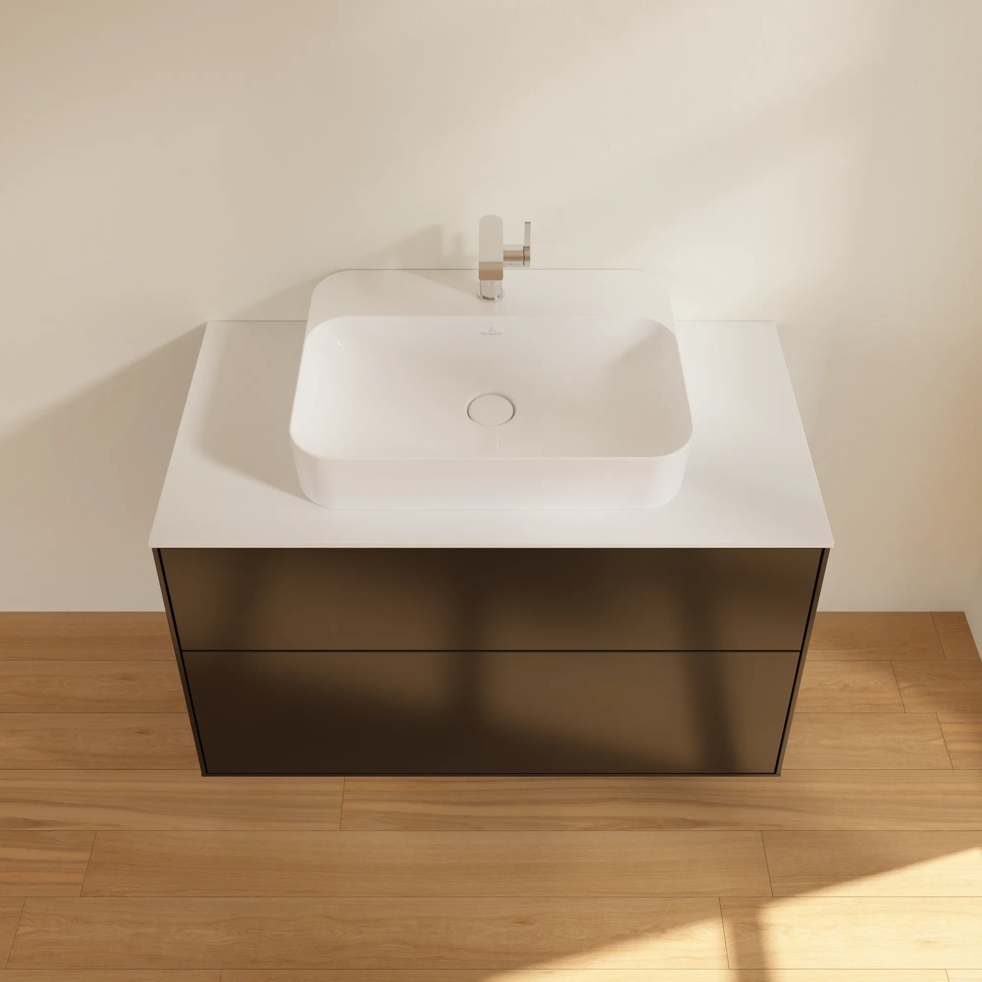 Villeroy & Boch Waschbeckenunterschrank Finion G35, 1000x603x501 mm, Black Matt Lacquer, mit Beleuchtung und Push-to-open Funktion Villeroy & Boch Waschbeckenunterschrank Finion G35, 1000x603x501 mm, Black Matt Lacquer, mit Beleuchtung und Push-to-open Funktion