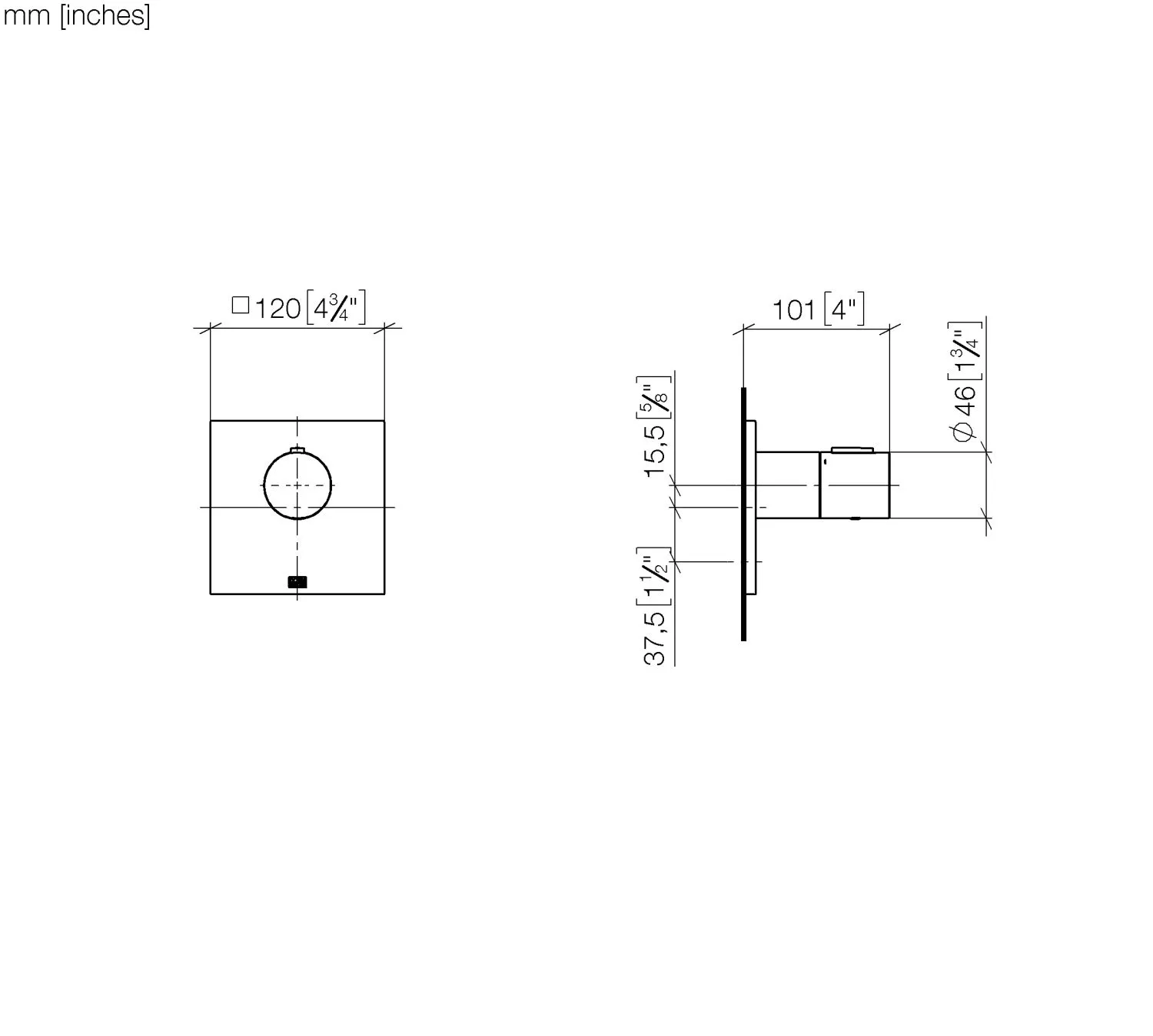 Dornbracht xTOOL UP-Thermostat ohne Mengenregulierung 3/4" - Chrom Dornbracht xTOOL UP-Thermostat ohne Mengenregulierung 3/4" - Chrom