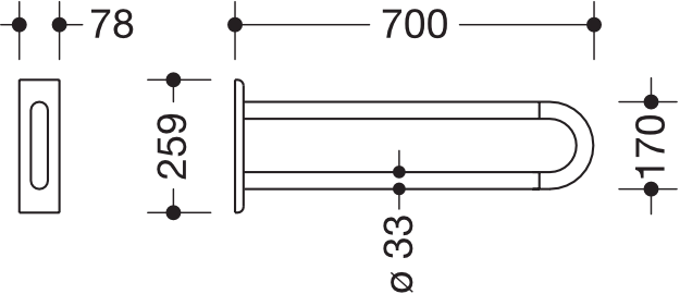 HEWI Wandgriff „Serie 801“