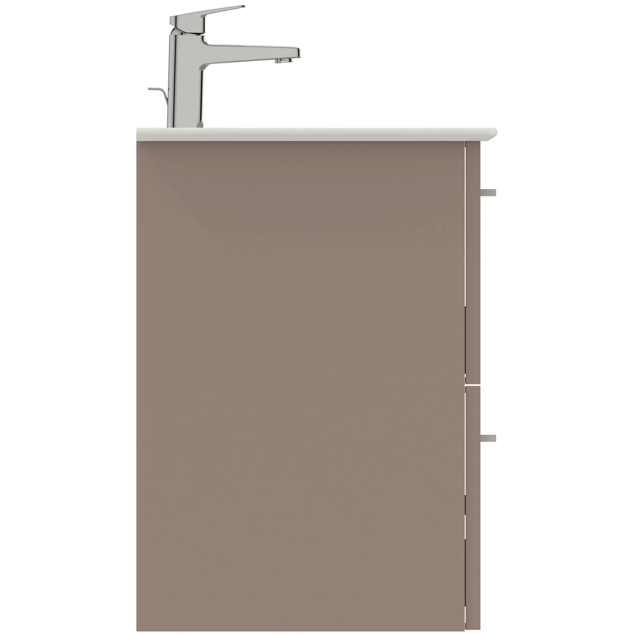 Möbelpaket i.life A mit Waschtisch 60cm und Unterschrank mit chrom Griff mattWeiß
