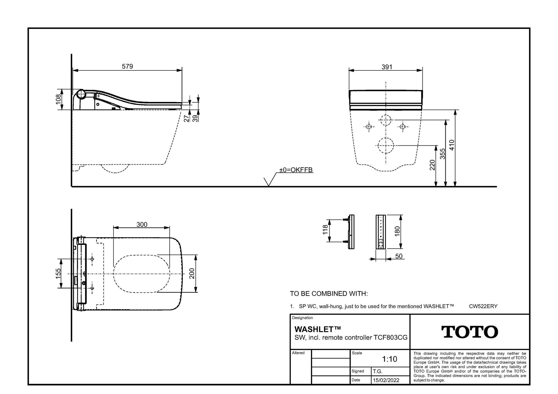 Dusch-WC WASHLET EWATER+ „SW“ 391 × 108 mm in weiß Dusch-WC WASHLET EWATER+ „SW“ 391 × 108 mm in weiß