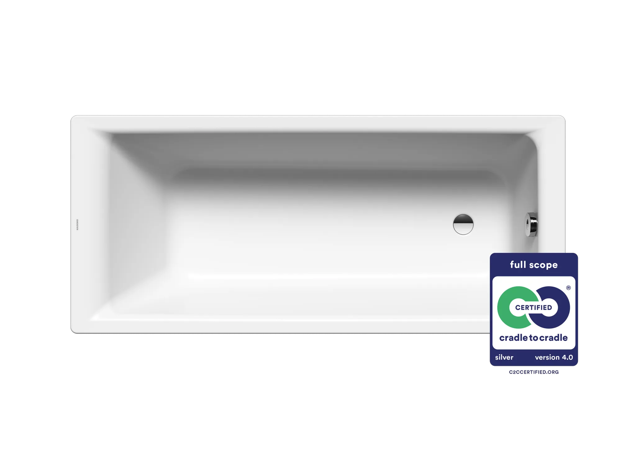 Kaldewei Badewanne „Puro“ rechteck 170 × 70 cm, ohne Grifflochbohrungen mit Überlaufbohrung, in alpinweiß
