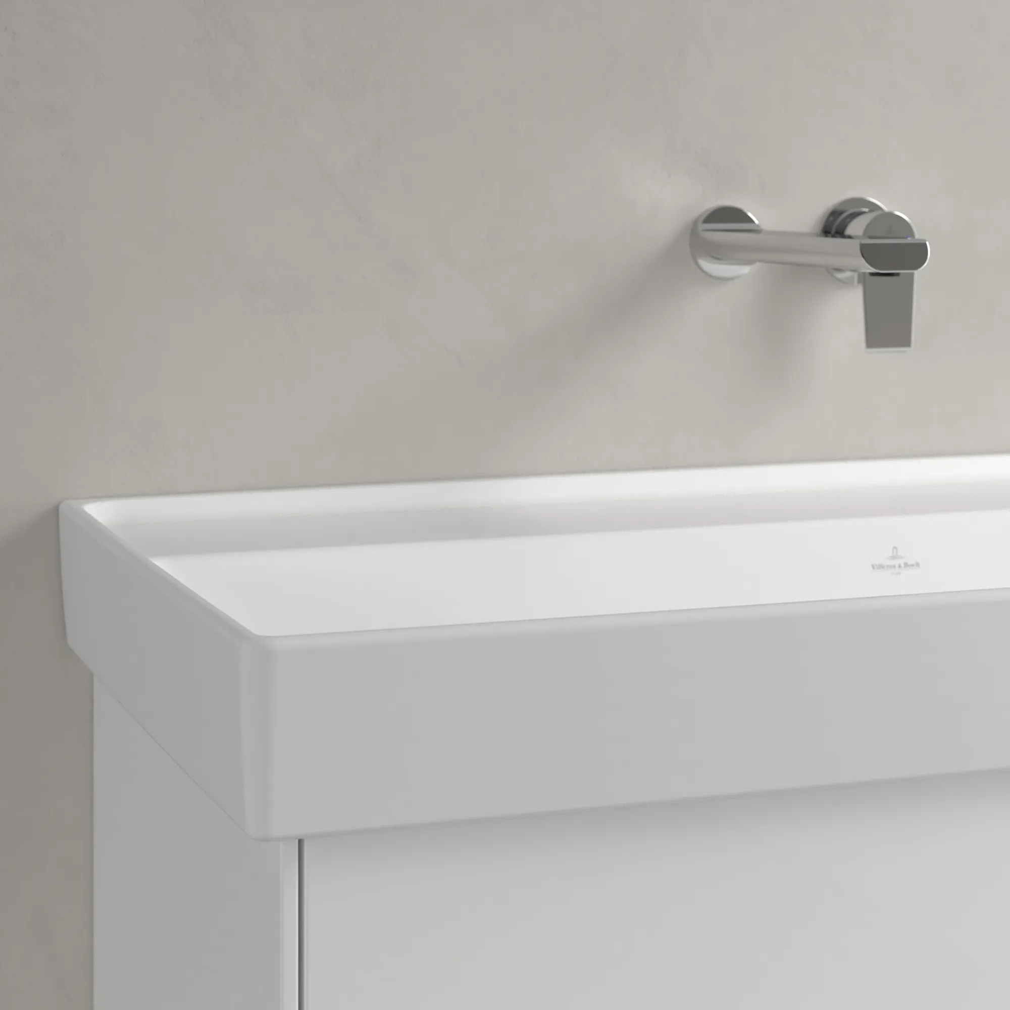 Villeroy & Boch Schrankwaschtisch aus TitanCeram „Collaro“ 1000 × 470 × 160 mm, ohne Hahnlochbohrung in Stone White