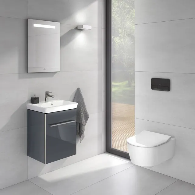 Villeroy & Boch Handwaschbecken „Avento“ 450 × 370 × 150 mm, für Becken mittig, mit Hahnlochbohrung, Hahnlochposition mittig in Weiß Alpin Villeroy & Boch Handwaschbecken „Avento“ 450 × 370 × 150 mm, für Becken mittig, mit Hahnlochbohrung, Hahnlochposition mittig in Weiß Alpin