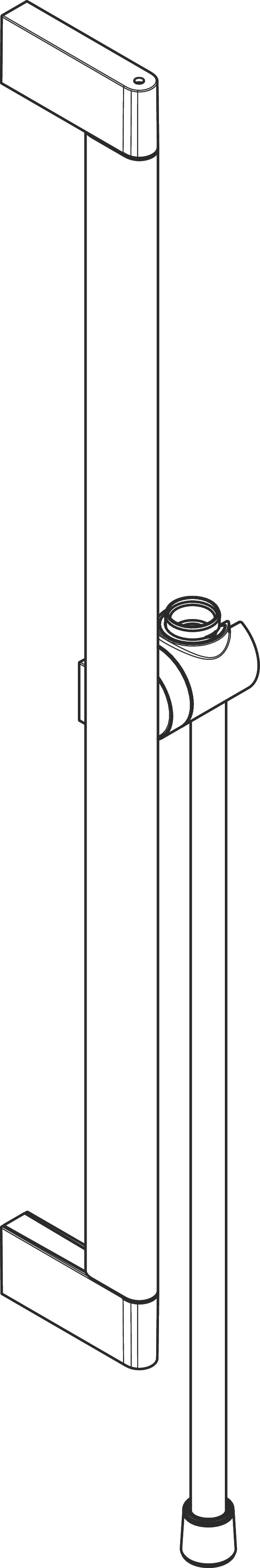 Hansgrohe Unica Brausestange S Puro 65 cm mit Easy Slide Handbrausehalter und Isiflex Brauseschlauch 160 cm, Chrom