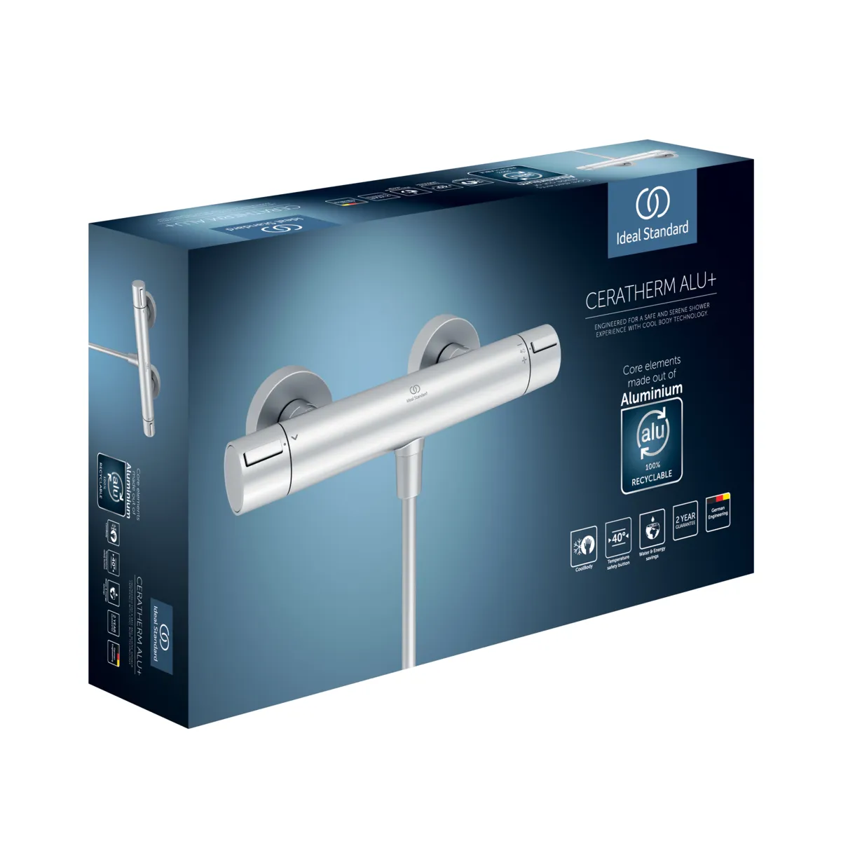 Ideal Standard Brausethermostat Aufputz Ceratherm Alu+ Silver Ideal Standard Brausethermostat Aufputz Ceratherm Alu+ Silver