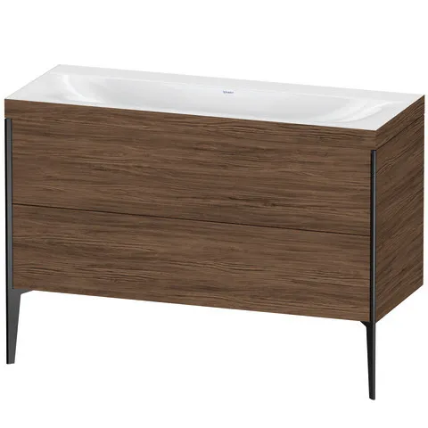 Duravit Waschtischunterschrank bodenstehend „XViu“ 120 × 61 × 48 cm in Nussbaum Dunkel