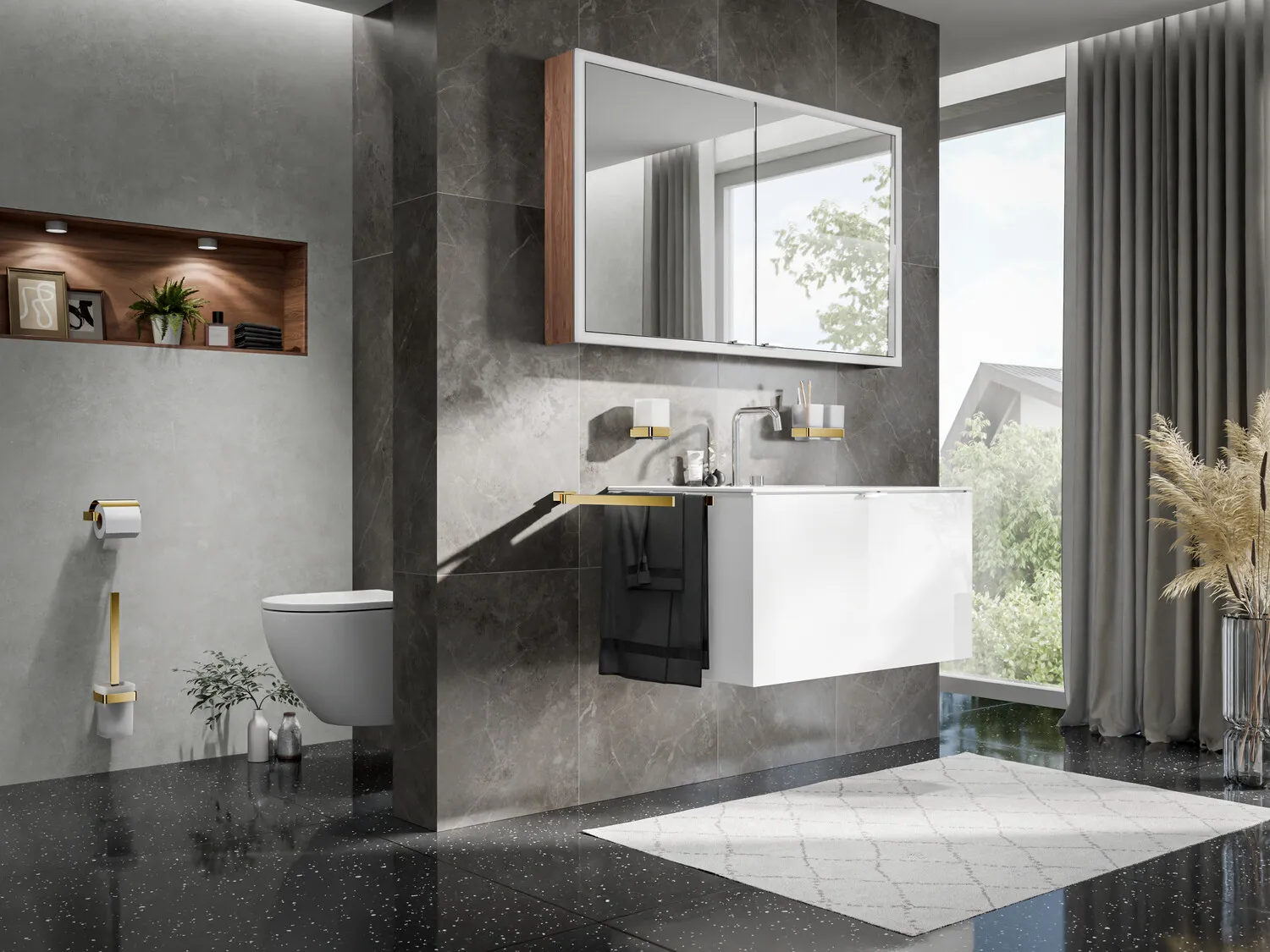 loft BürstengarniturGlasteil satiniert, gold loft BürstengarniturGlasteil satiniert, gold