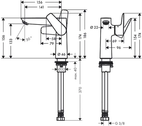 Hansgrohe Talis E Einhebel-Waschtischmischer 150, Chrom