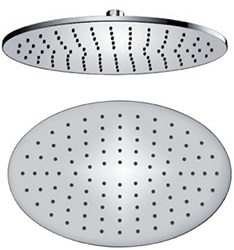 Kopfbrause AqvaDesign - oval - 300 mm × 200 mm - Höhe 7 mm - "easy-clean" - 1/2″ IG - Kugelgelenk, 45° schwenkbar - 32,5 L/min bei 3 bar - Messing-verchromt