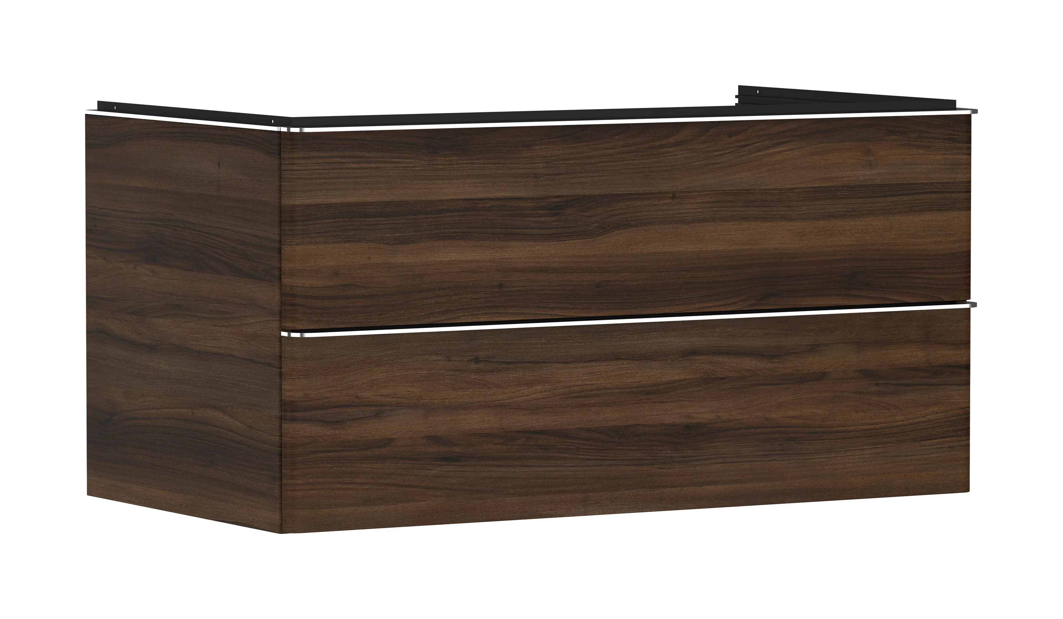Hansgrohe Xelu Q Waschtischunterschrank Nussbaum Dunkel, 980x540 mm, 2 Schubkästen mit Griffleiste, verchromt glänzend, SoftClose, vormontiert Hansgrohe Xelu Q Waschtischunterschrank Nussbaum Dunkel, 980x540 mm, 2 Schubkästen mit Griffleiste, verchromt glänzend, SoftClose, vormontiert