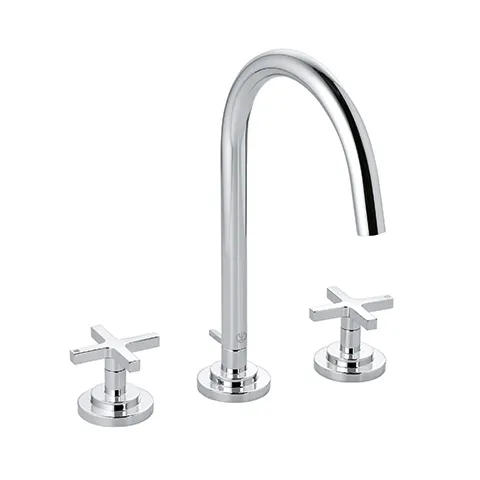 NOVA FONTE Waschtischarmatur CLASSIC Dreilochmontage chrom NOVA FONTE Waschtischarmatur CLASSIC Dreilochmontage chrom