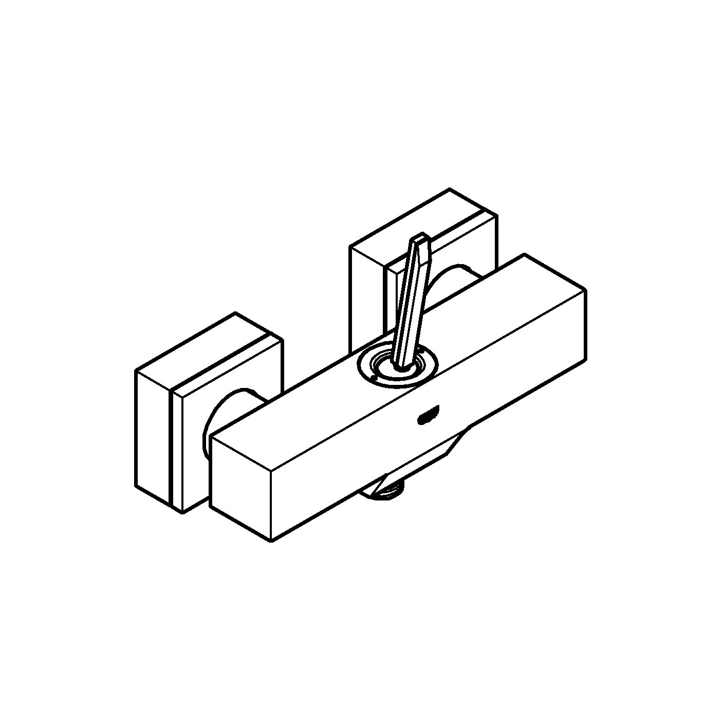 Einhand-Brausebatterie Eurocube Joy 23665, Wandmontage, eigensicher, chrom