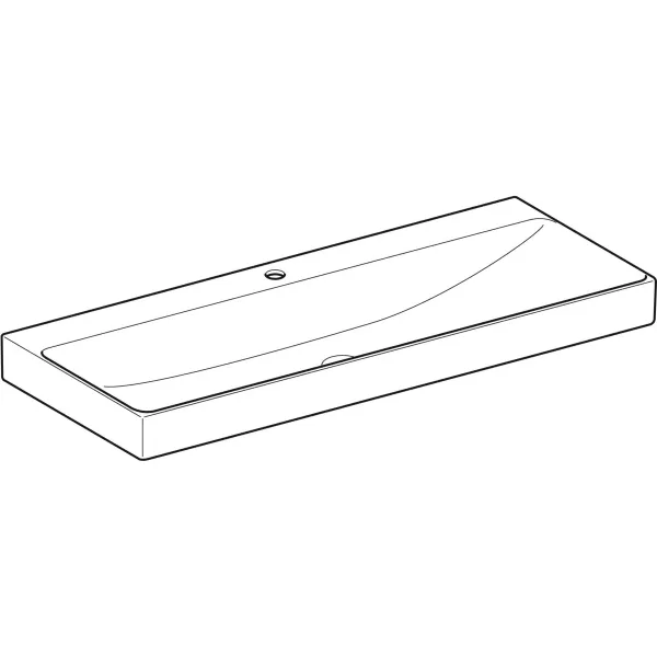 Wandwaschtisch „One“, rechteckig, Hahnlochposition mittig 120 × 48 cm mit KeraTect® Wandwaschtisch „One“, rechteckig, Hahnlochposition mittig 120 × 48 cm mit KeraTect®