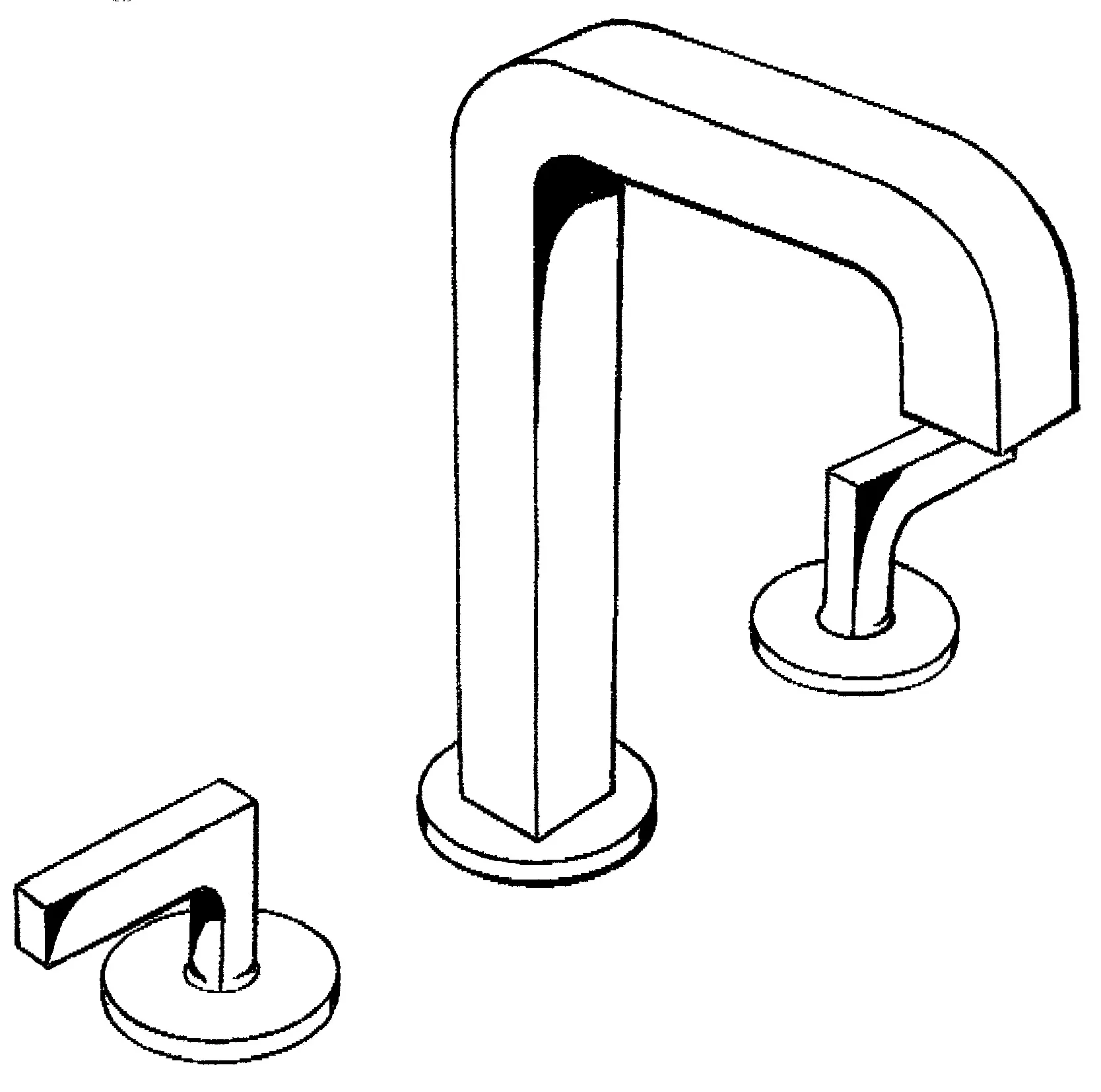 Hansgrohe AXOR Citterio 3-Loch Waschtischarmatur 170 Chrom, Hebelgriffen Hansgrohe AXOR Citterio 3-Loch Waschtischarmatur 170 Chrom, Hebelgriffen