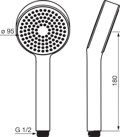 HA Handbrause HANSABASICJET 4461 1-strahlig ECO Chrom