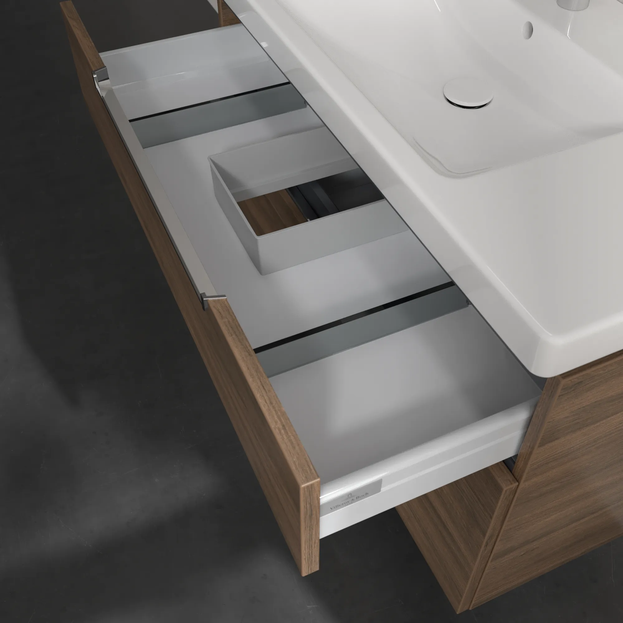 Villeroy & Boch Waschbeckenunterschrank Subway 2.0, Arizona Oak, 987 x 590 x 449 mm, 1 Waschbecken, mittig, 4 Auszüge mit SoftClosing, Wandmontage Villeroy & Boch Waschbeckenunterschrank Subway 2.0, Arizona Oak, 987 x 590 x 449 mm, 1 Waschbecken, mittig, 4 Auszüge mit SoftClosing, Wandmontage