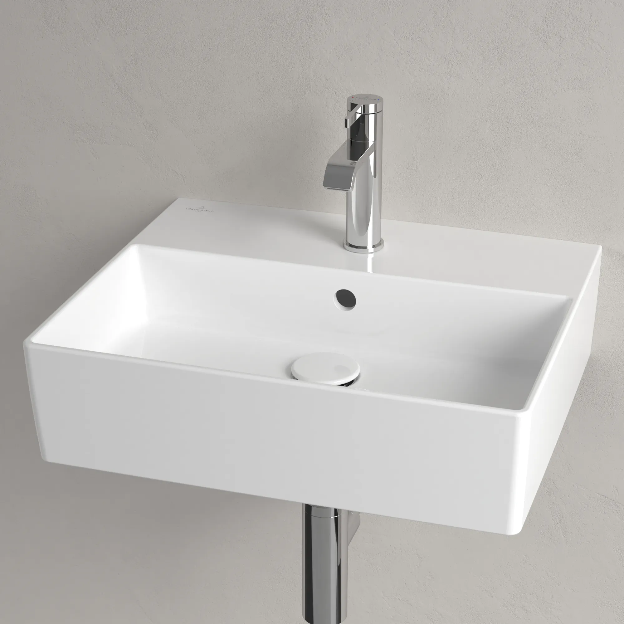 Villeroy & Boch Wandwaschtisch aus TitanCeram „Memento 2.0“ 500 × 420 × 140 mm, mit Hahnlochbohrung, Hahnlochposition mittig in Weiß Alpin Villeroy & Boch Wandwaschtisch aus TitanCeram „Memento 2.0“ 500 × 420 × 140 mm, mit Hahnlochbohrung, Hahnlochposition mittig in Weiß Alpin