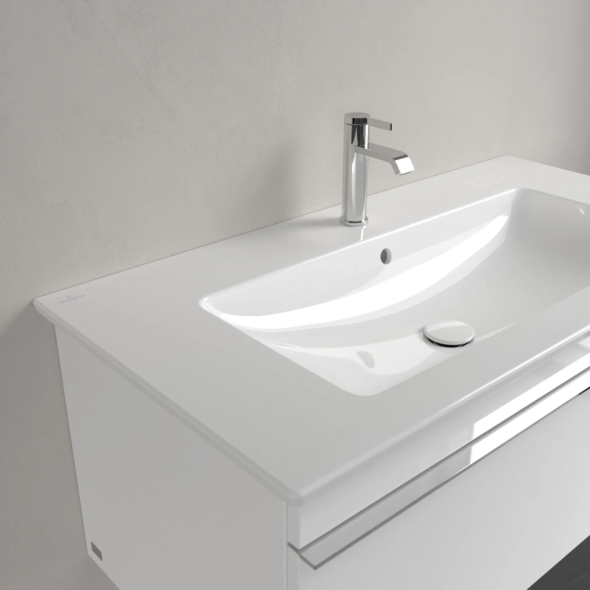 Villeroy & Boch Wandwaschtisch „Venticello“ 1000 × 500 × 170 mm, für Becken mittig, mit Hahnlochbohrung, Hahnlochposition mittig in Weiß Alpin Villeroy & Boch Wandwaschtisch „Venticello“ 1000 × 500 × 170 mm, für Becken mittig, mit Hahnlochbohrung, Hahnlochposition mittig in Weiß Alpin