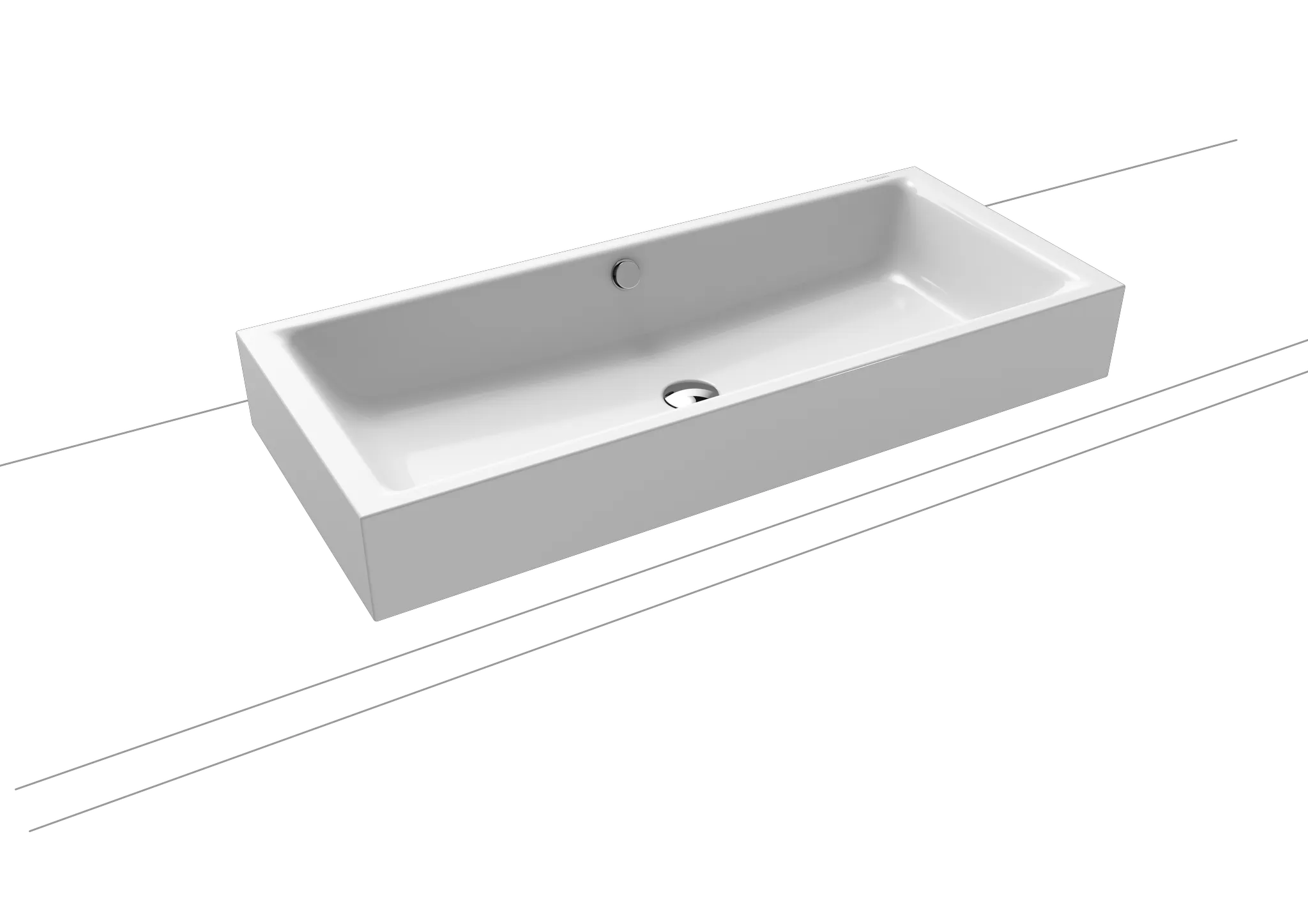 Aufsatzwaschtisch „Puro S“ 90 × 38,5 cm, ohne Hahnlochbohrung in schwarz matt, mit Perl-Effekt