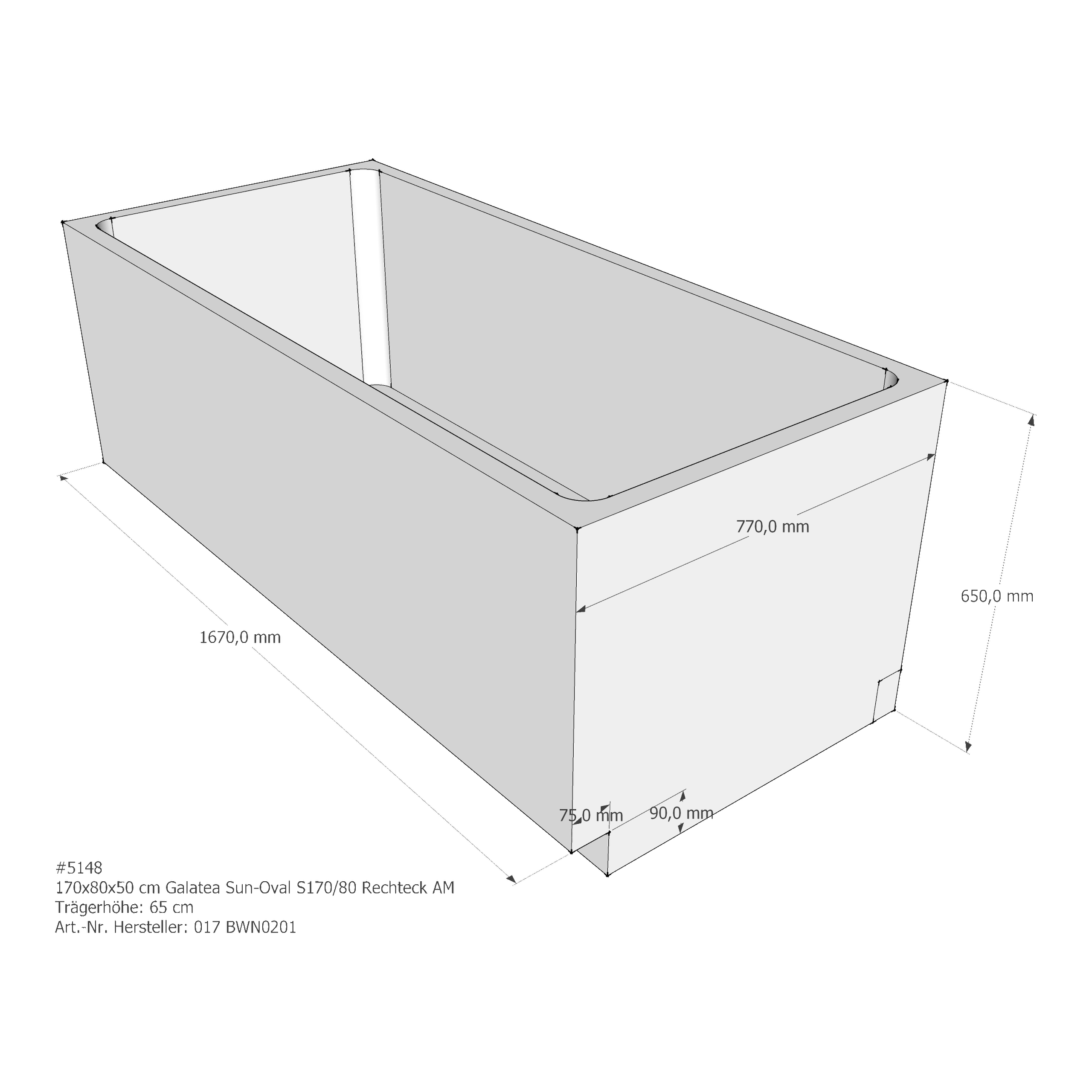 Badewannenträger für Galatea ~Sun S 170/80 170 × 80 × 50 cm Badewannenträger für Galatea ~Sun S 170/80 170 × 80 × 50 cm